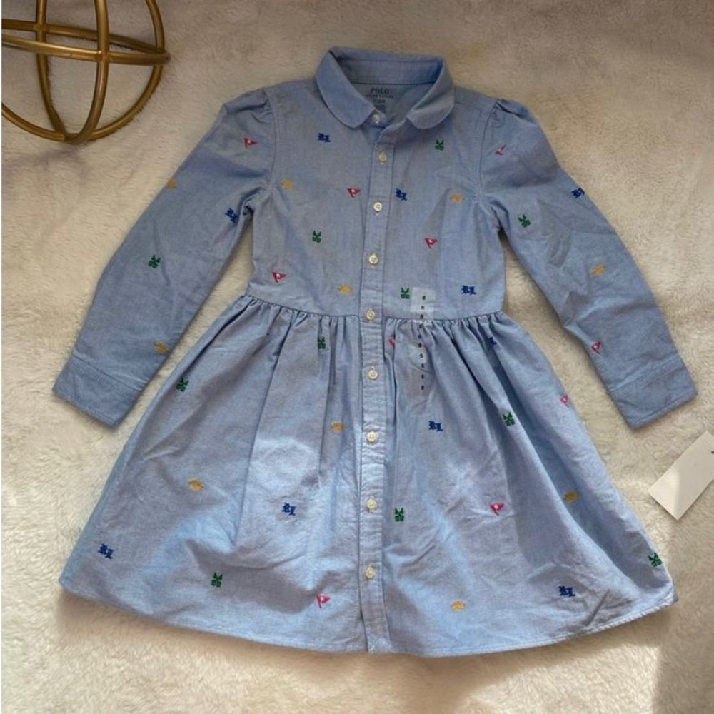Polo Ralph Lauren Girl’s Chambray Denim Shirt Dress Size 5 worn twice